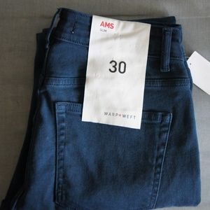 Warp + Weft Ams Amsterdam Teal Green Slim Fit Jean